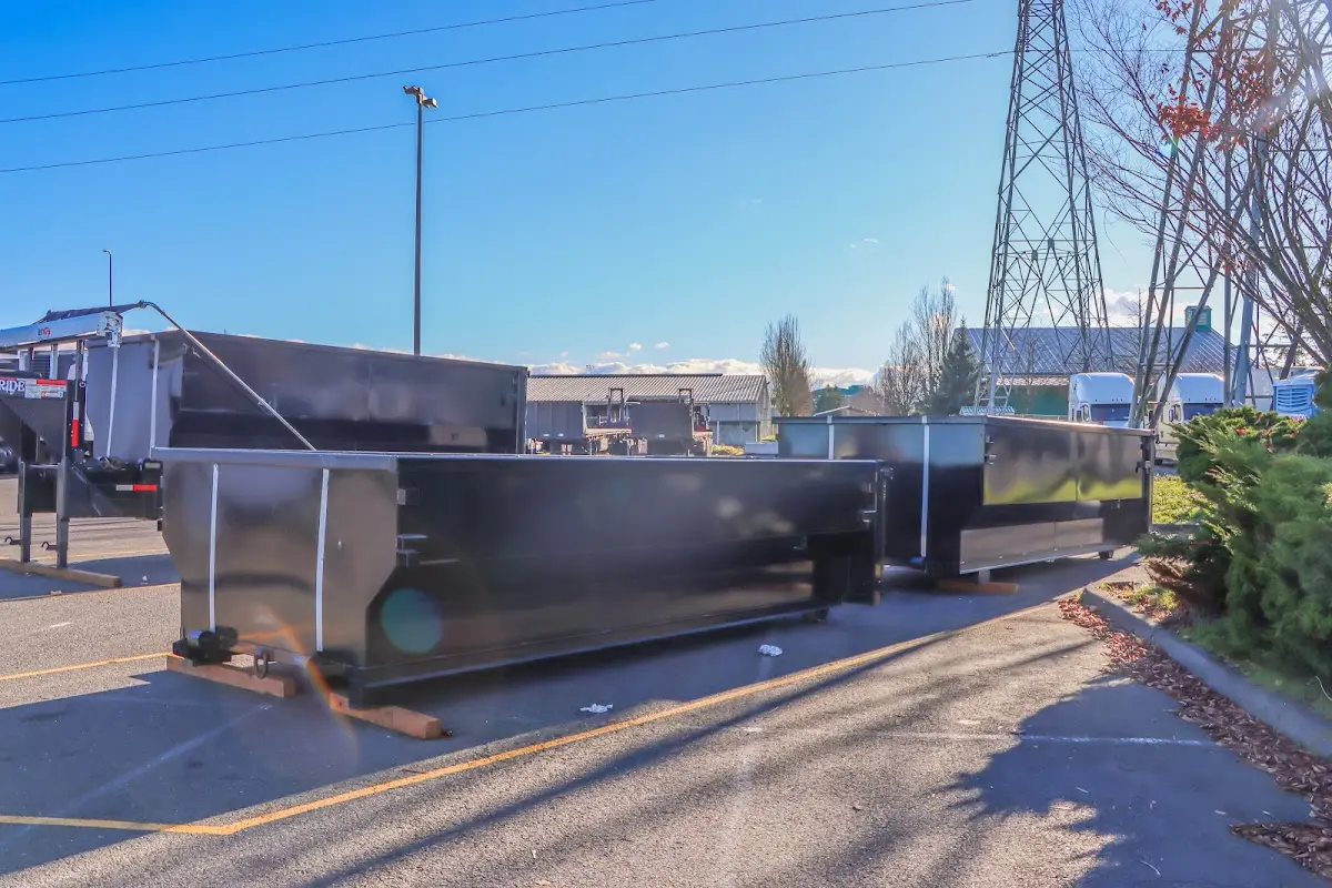 Roll-off dumpster ready for waste disposal at job site for Residential Dumpster Rental in Valley Center